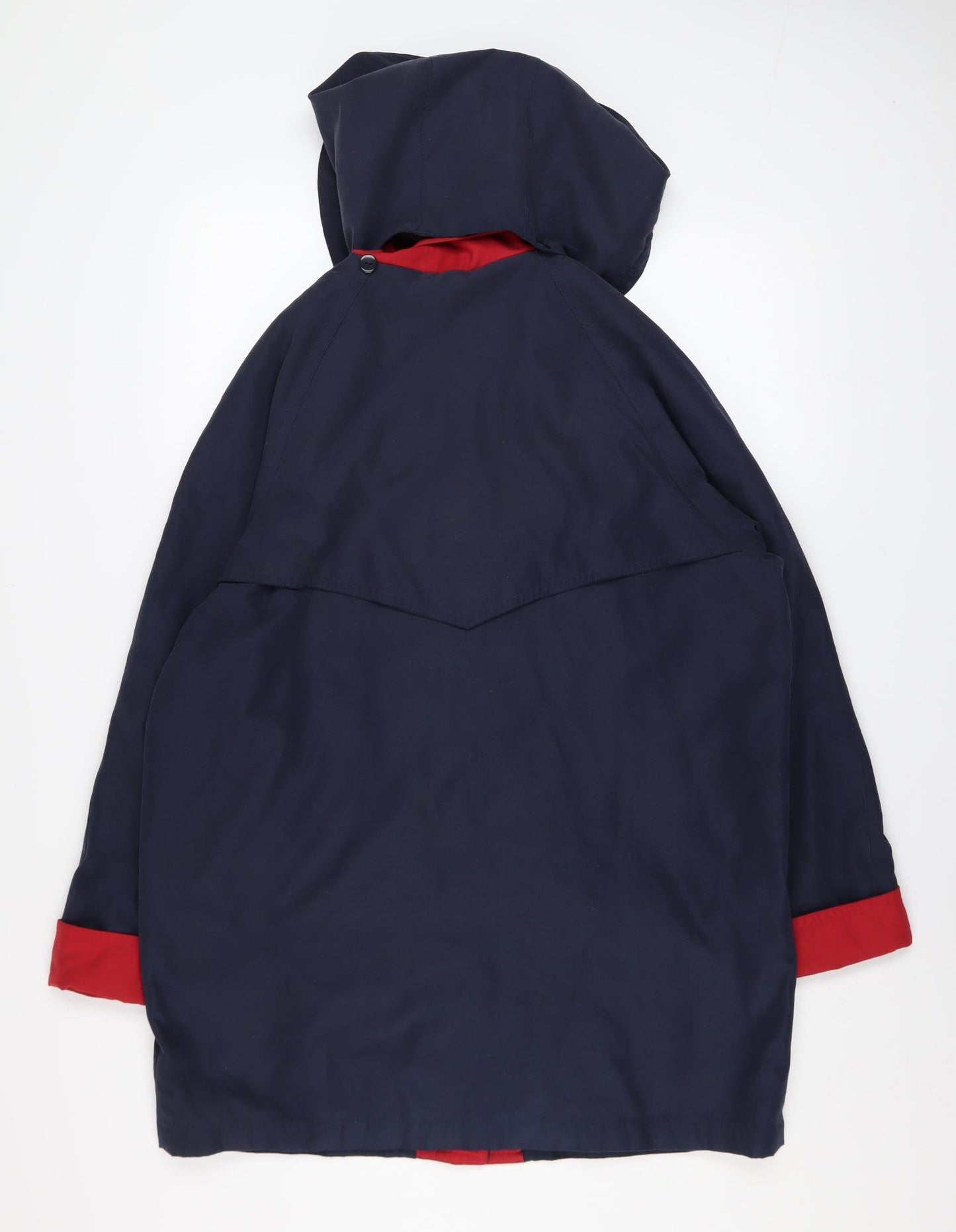 Mackays Women's Blue Hooded Mid-Length Rain Coat Size S