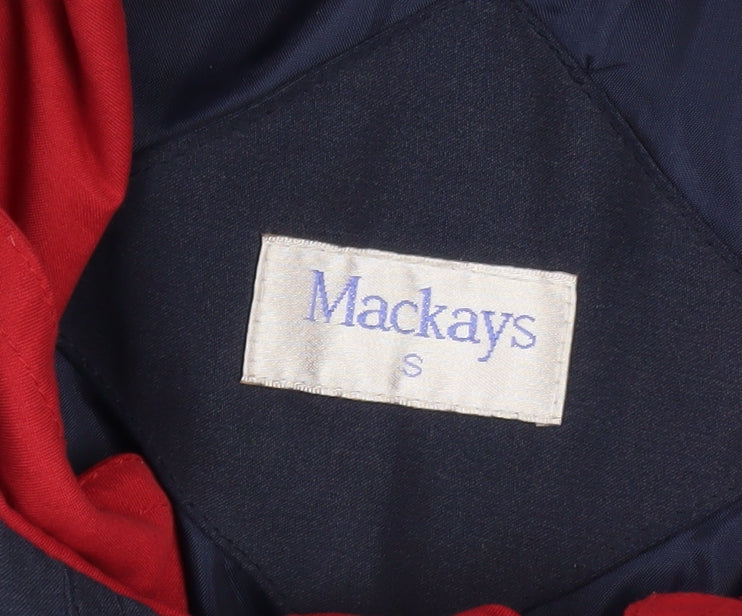 Mackays Women's Blue Hooded Mid-Length Rain Coat Size S