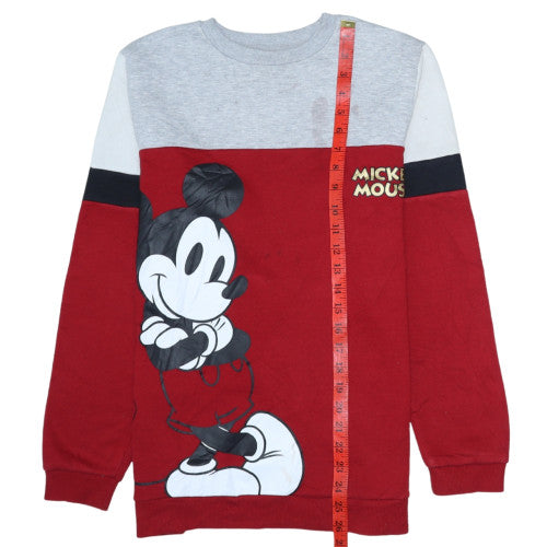 Disney Boys Red Mickey Mouse Pullover Sweatshirt 12-13 Years