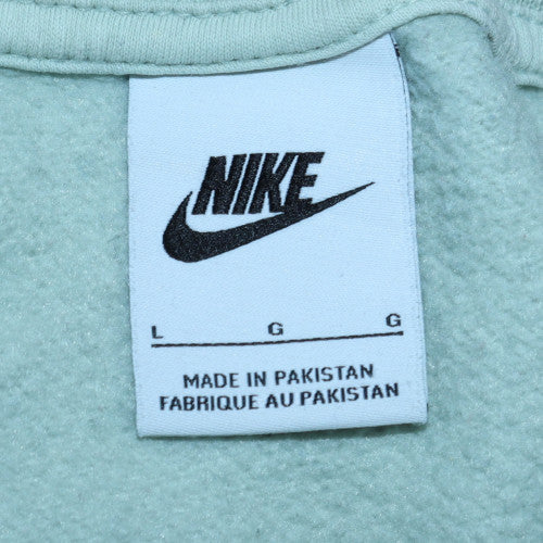 Nike Womens Mint Green Crew Neck Pullover Sweatshirt L Cotton Blend