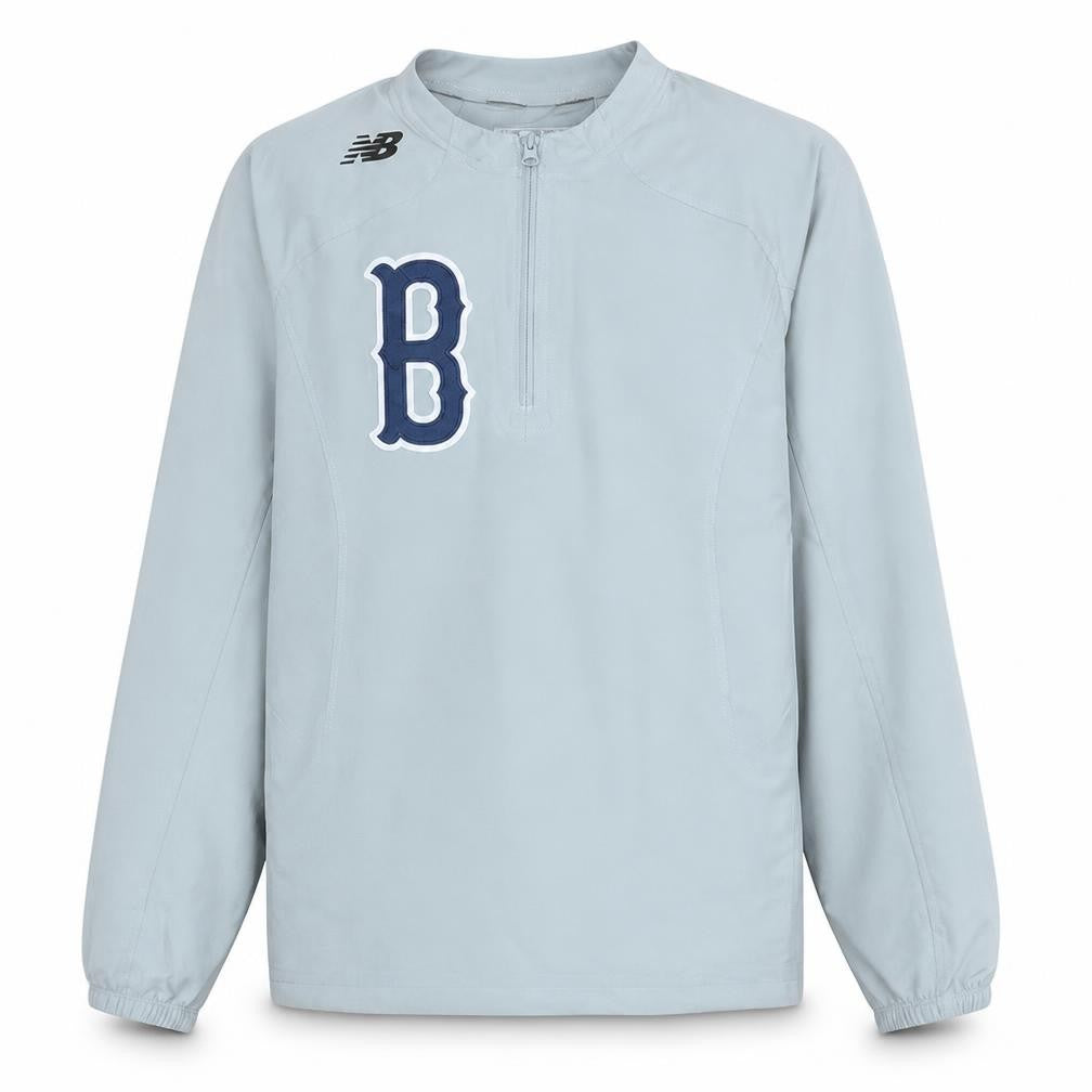 New Balance Men's Grey Medium Track Jacket 1/4 Zip Athletic Logo Top