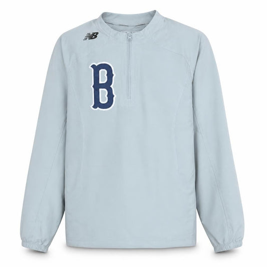 New Balance Men's Grey Medium Track Jacket 1/4 Zip Athletic Logo Top
