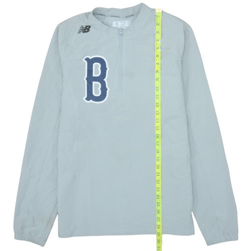 New Balance Men's Grey Medium Track Jacket 1/4 Zip Athletic Logo Top
