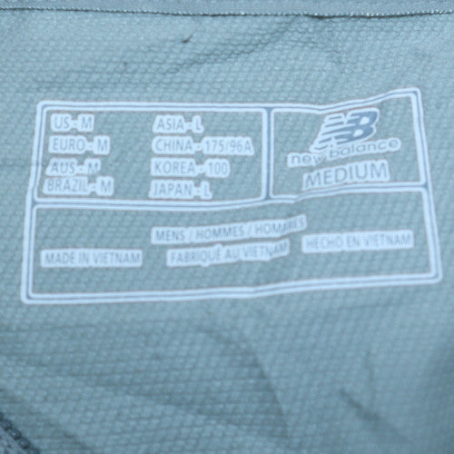 New Balance Men's Grey Medium Track Jacket 1/4 Zip Athletic Logo Top
