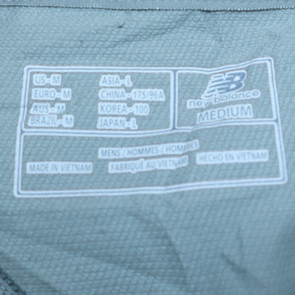 New Balance Men's Grey Medium Track Jacket 1/4 Zip Athletic Logo Top