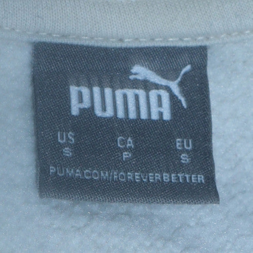 Puma Men’s White Crew Neck Pullover Sweatshirt Size S Regular Fit