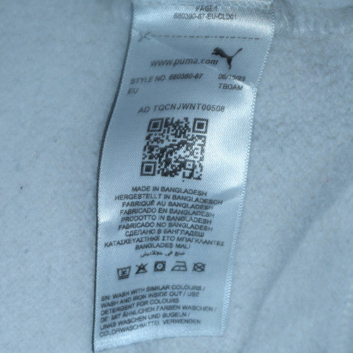 Puma Men’s White Crew Neck Pullover Sweatshirt Size S Regular Fit