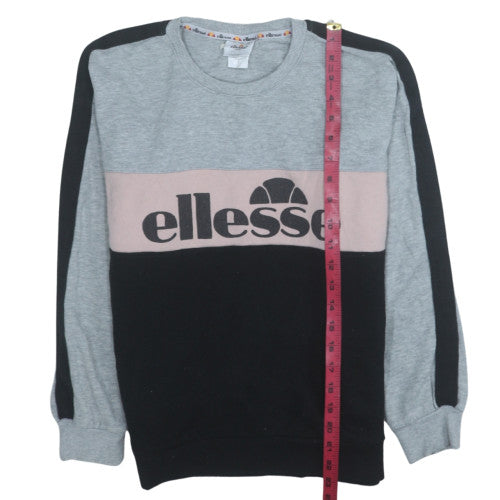 Ellesse Womens Grey Colourblock Pullover Sweatshirt S