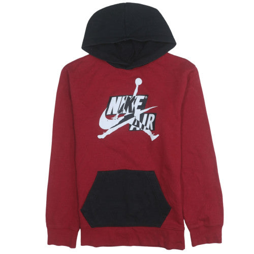 Nike Jordan Boys Red & Black Pullover Hoodie L 158 Bold Graphic Fleece