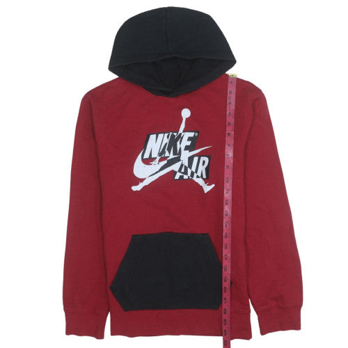 Nike Jordan Boys Red & Black Pullover Hoodie L 158 Bold Graphic Fleece