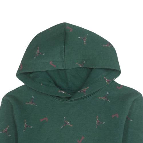 Jordan Boys Green Pullover Hoodie 12 Years L Graphic Print Fleece