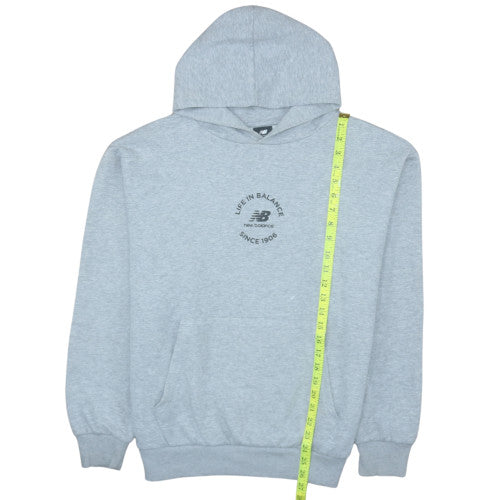 New Balance Men's Grey Small Pullover Hoodie Fleece Sweatshirt