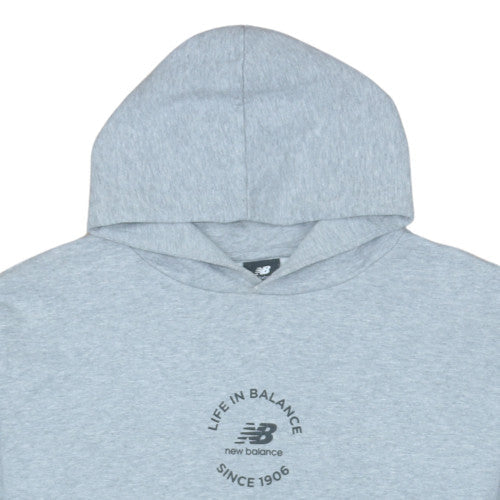 New Balance Men's Grey Small Pullover Hoodie Fleece Sweatshirt