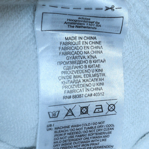 Adidas Women White Crew Neck Pullover Sweatshirt Size S Logo Print