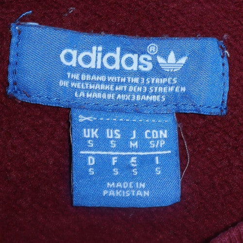 Adidas Men Red Crew Neck Pullover Sweatshirt S Regular Fit