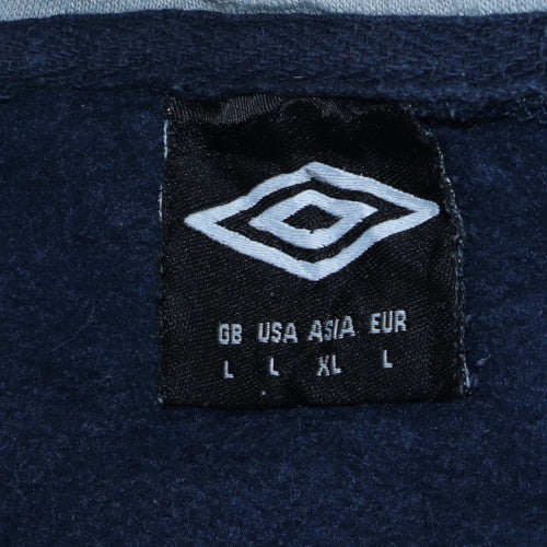 Umbro Men’s Blue Full Zip Hoodie Size L Regular Fit Sportswear