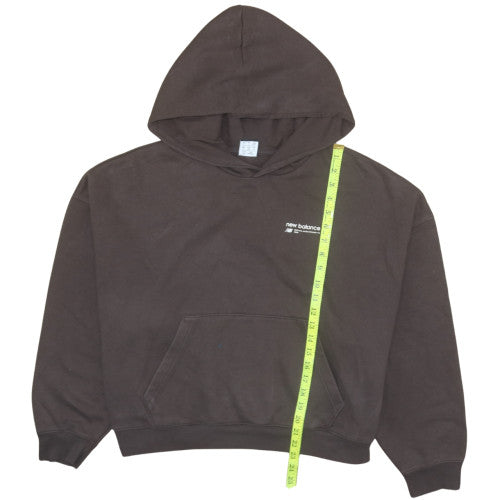 New Balance Women Brown L Pullover Hoodie Cotton Blend