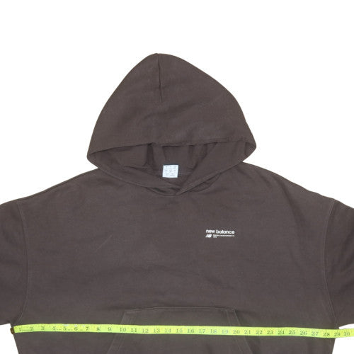 New Balance Women Brown L Pullover Hoodie Cotton Blend