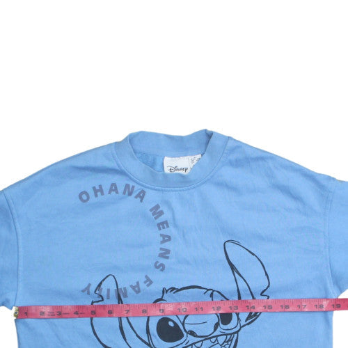 Disney Primark Women Blue Stitch Sweatshirt XS Pullover Crew Neck