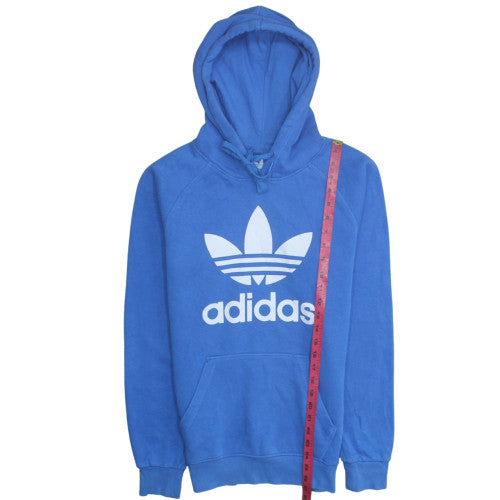 Adidas Men's Blue Pullover Hoodie Small Regular Fit Graphic Fleece