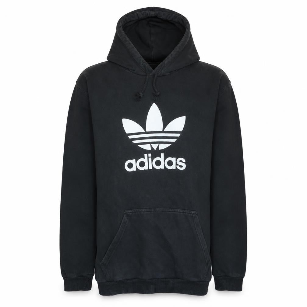 Adidas Mens Black Pullover Hoodie L Sports Fleece Sweatshirt
