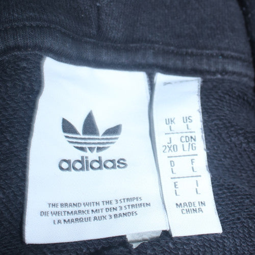 Adidas Mens Black Pullover Hoodie L Sports Fleece Sweatshirt