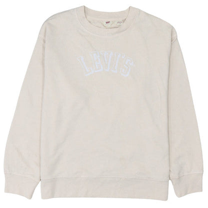 Levi's Women's Beige Logo Pullover Sweatshirt Size L Cotton Casual