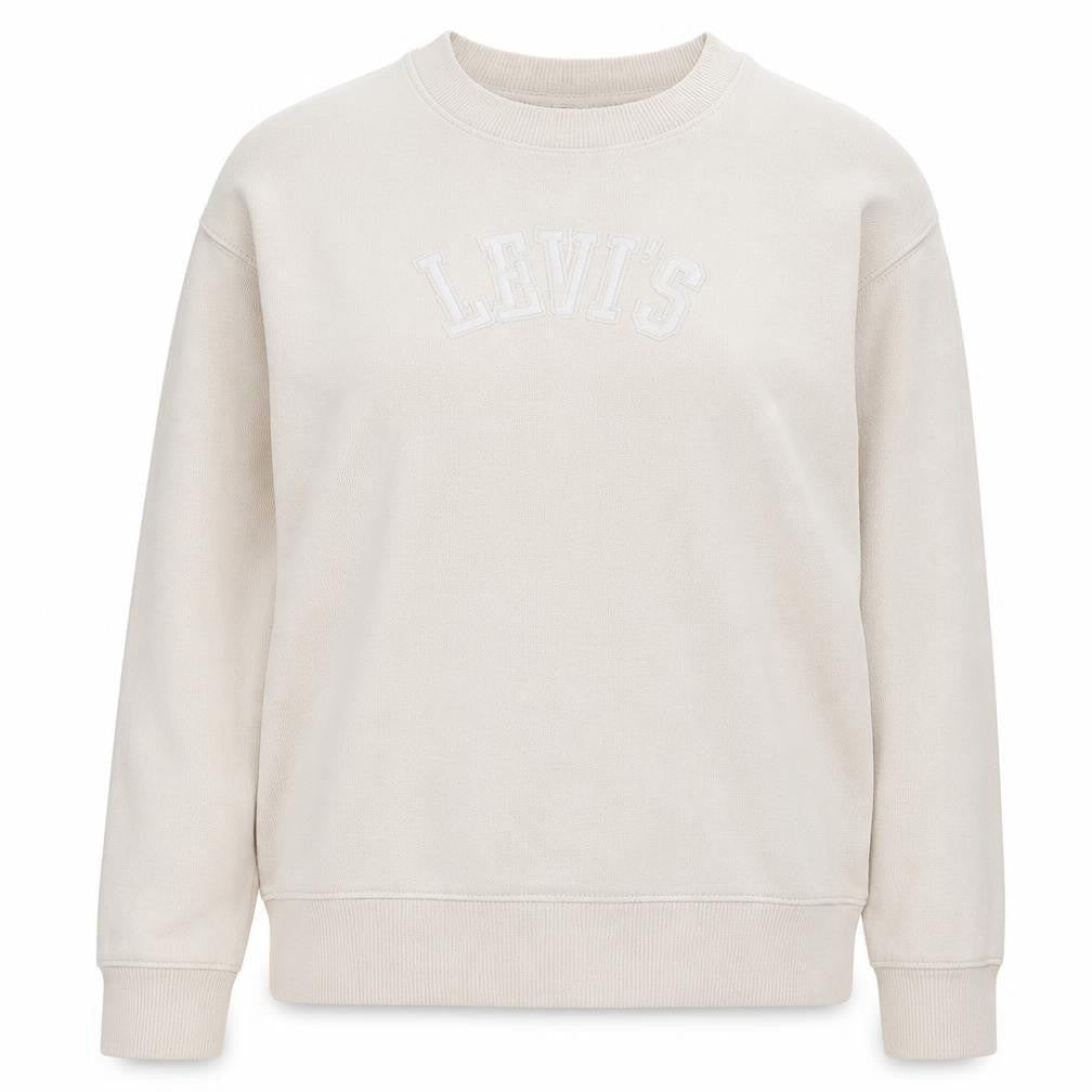 Levi's Women's Beige Logo Pullover Sweatshirt Size L Cotton Casual