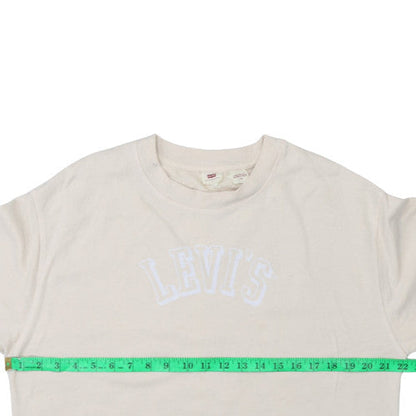 Levi's Women's Beige Logo Pullover Sweatshirt Size L Cotton Casual