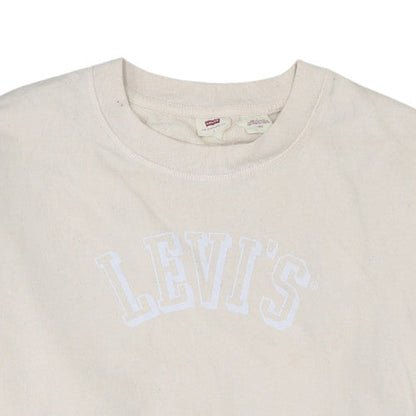 Levi's Women's Beige Logo Pullover Sweatshirt Size L Cotton Casual