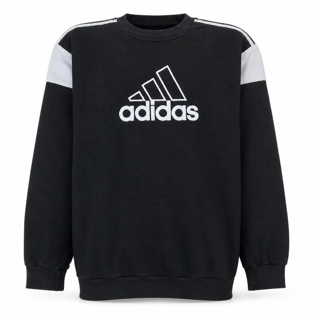 Adidas Men's Black Logo Crew Neck Pullover Sweatshirt Size L