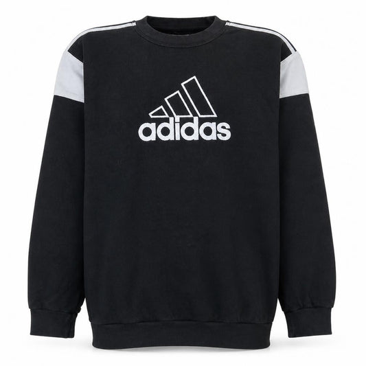 Adidas Men's Black Logo Crew Neck Pullover Sweatshirt Size L