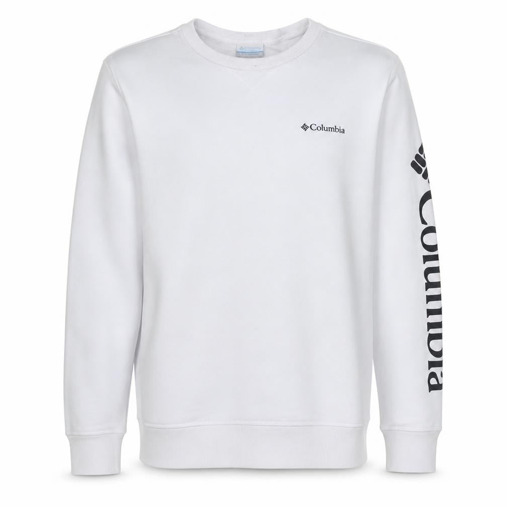 Columbia Mens White Small Crew Neck Long Sleeve Sweatshirt Pullover