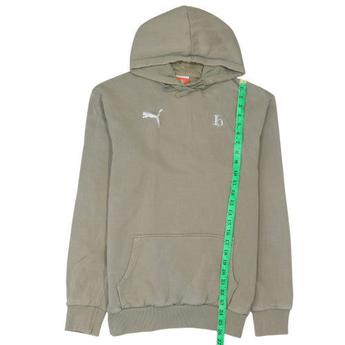 Puma Men's Beige Pullover Hoodie M Cotton Logo Sweatshirt