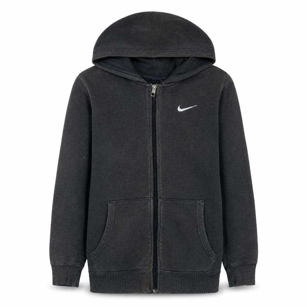 Nike Boys Black Full Zip Hoodie 12-13 Years Fleece Lined Sweatshirt