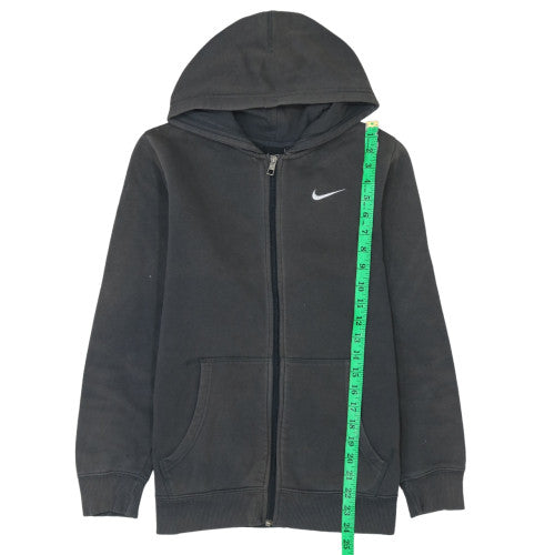 Nike Boys Black Full Zip Hoodie 12-13 Years Fleece Lined Sweatshirt