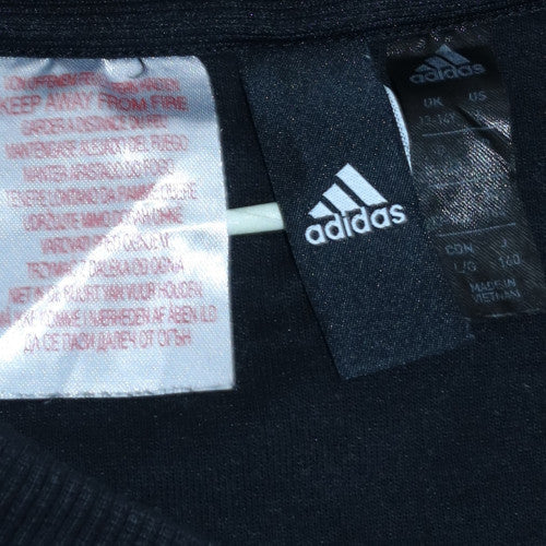 Adidas Boys Black Crew Neck Logo Pullover Sweatshirt 11-12 Years