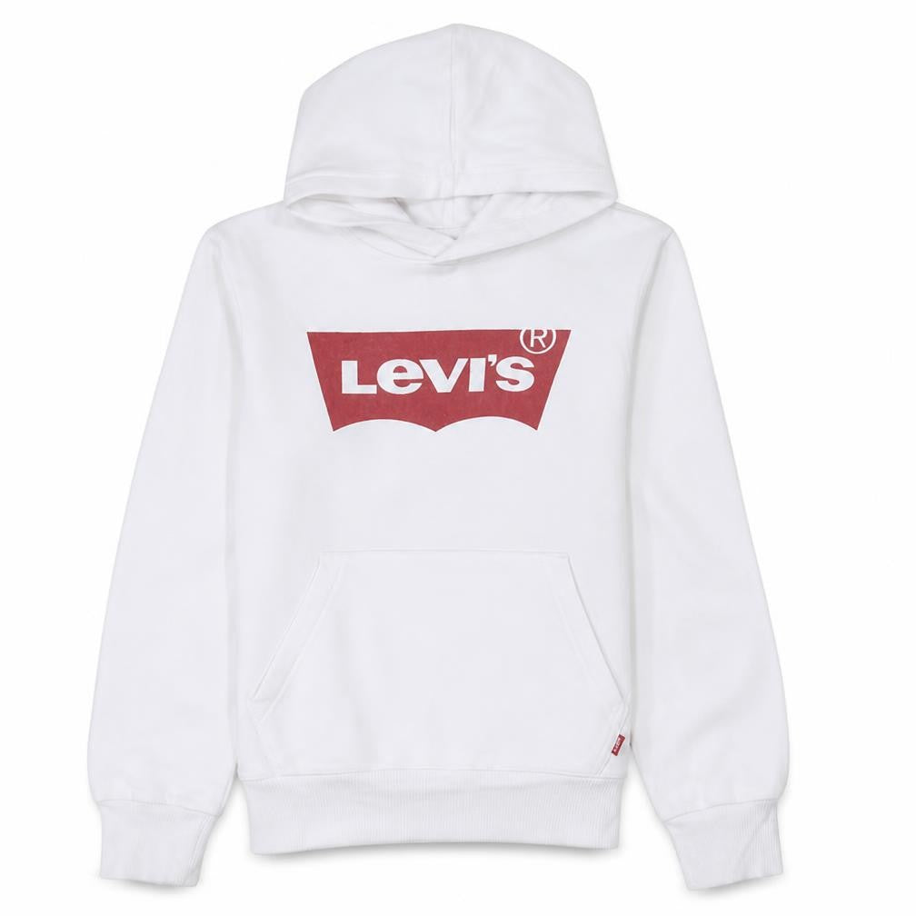 Levi's Boys White Pullover Hoodie 12 Years Regular Fit Logo Fleece Sweatshirt