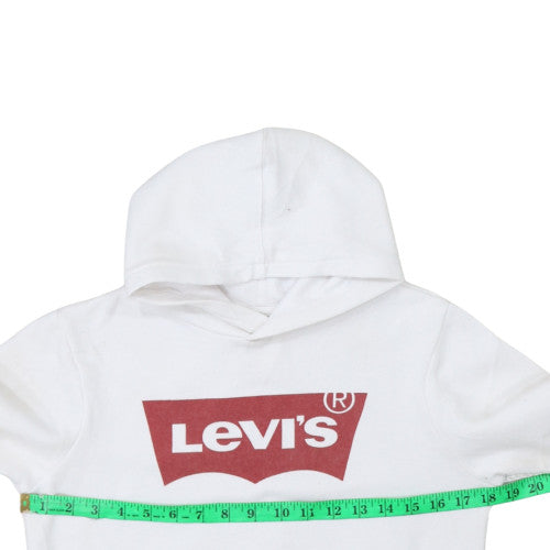 Levi's Boys White Pullover Hoodie 12 Years Regular Fit Logo Fleece Sweatshirt
