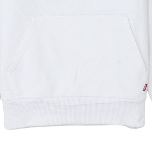 Levi's Boys White Pullover Hoodie 12 Years Regular Fit Logo Fleece Sweatshirt