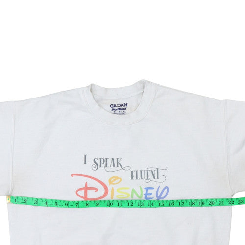 Gildan Women White Disney Quote Pullover Sweatshirt Size M