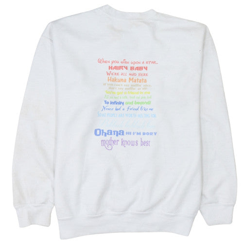 Gildan Women White Disney Quote Pullover Sweatshirt Size M