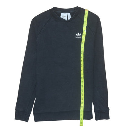 Back view of Adidas Men's Black XS Pullover Sweatshirt Crew Neck Fleece