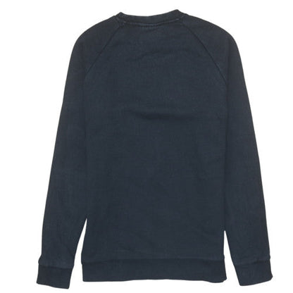 Close-up detail of Adidas Men's Black XS Pullover Sweatshirt Crew Neck Fleece