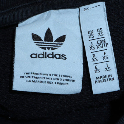 Brand and care label for Adidas Men's Black XS Pullover Sweatshirt Crew Neck Fleece