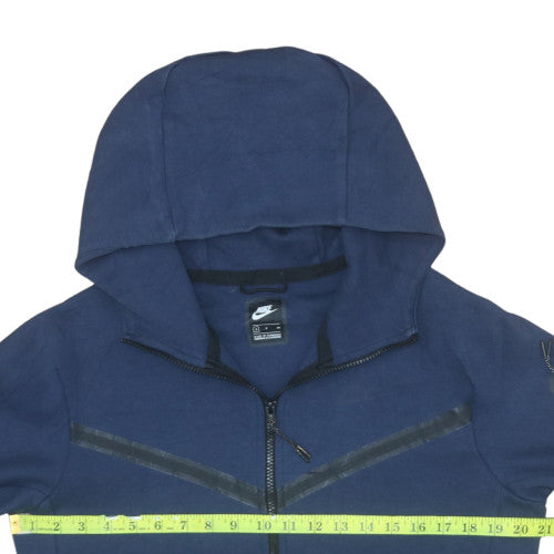 Nike Mens Blue Full Zip Hoodie Small - Cotton Blend Sportswear