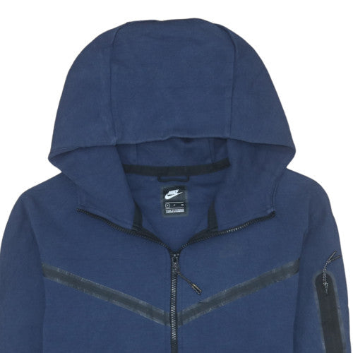 Nike Mens Blue Full Zip Hoodie Small - Cotton Blend Sportswear