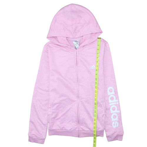 Adidas Womens Pink Full Zip Hoodie Size 12-14 Cotton Blend