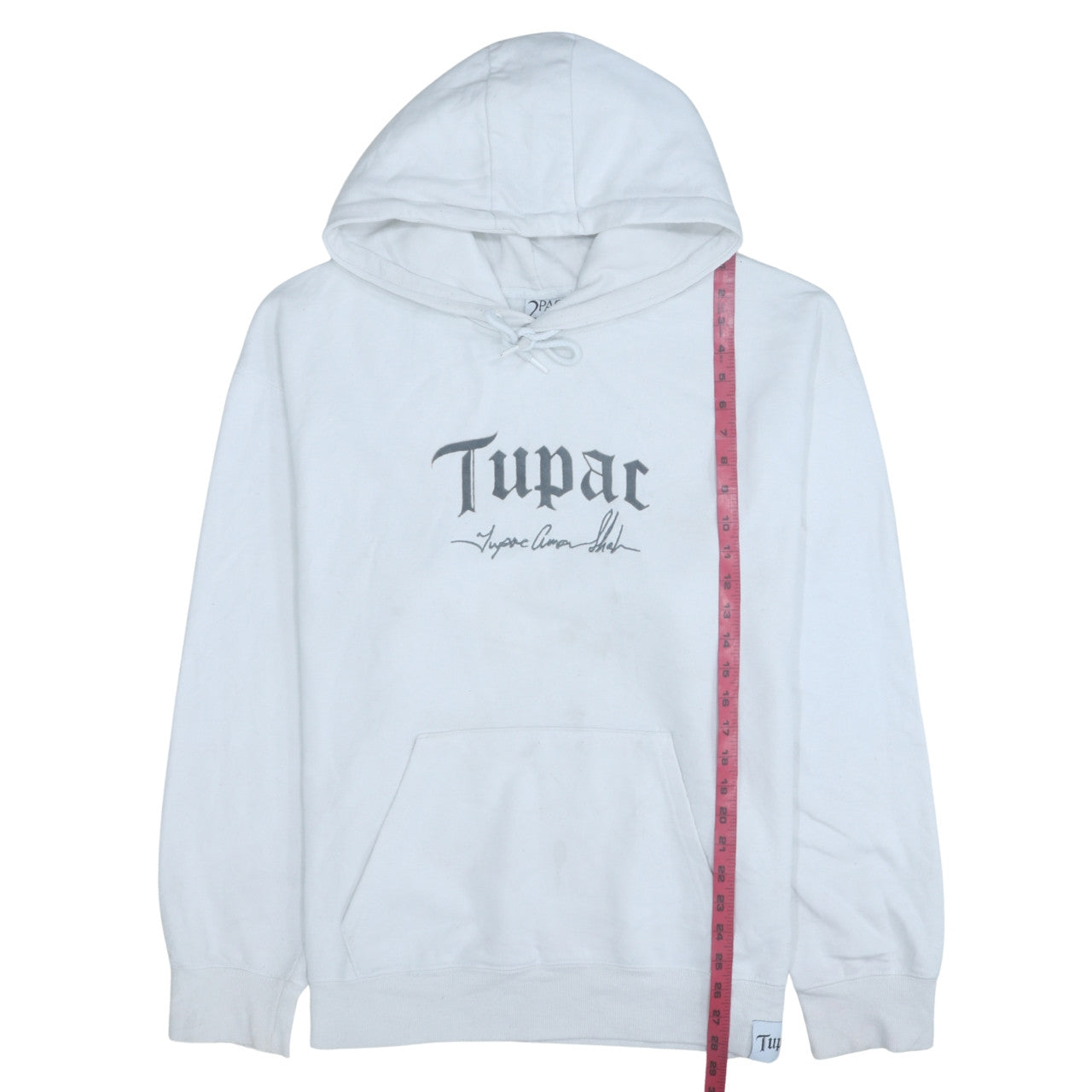 2PAC Men's White XL Pullover Hoodie with Graphic Print