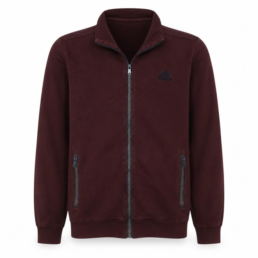 Adidas Men's Brown Track Jacket Size L Full Zip Sportswear
